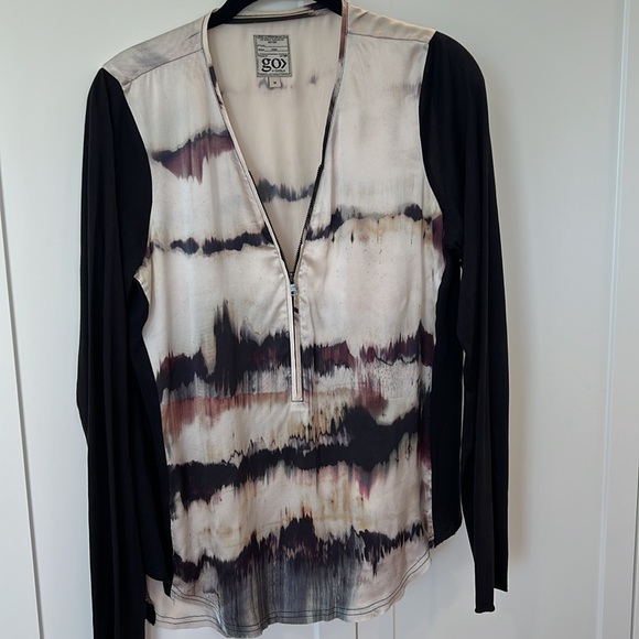 Go by Go Silk Zippy Redux Blouse Top Size M - Picture 9 of 9